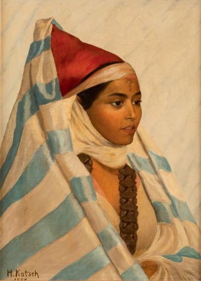 Hermann KATSCH (1853-1924) Jeune tunisienne...
