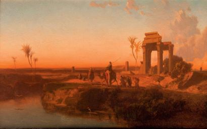 Ecole Orientaliste (XIXème siècle) Caravanne...