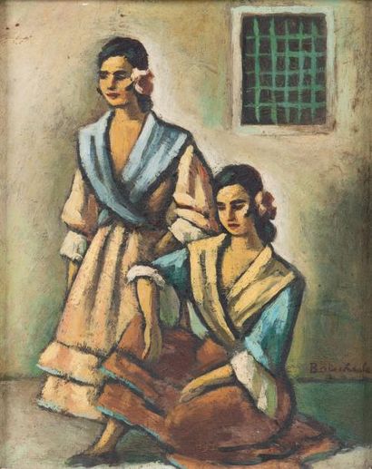 Pierre BOUCHERLE (1894-1988) « Les gitanes »...