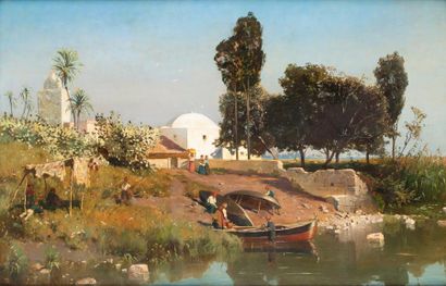 Edgar MEYER (1853-1925) Rivage oriental Huile...