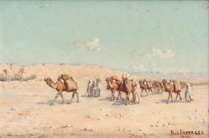 Paul LAZERGES (1845-1902) La caravane Huile...