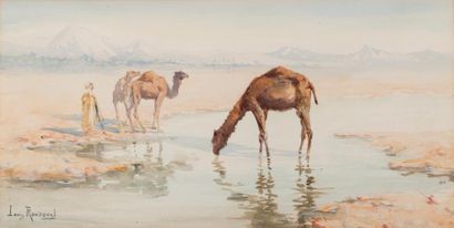 Louis RANDAVEL (1869-1947) La halte, oasis...
