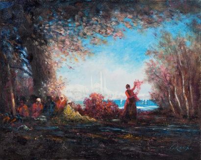 Jacques ROUX (XXème siècle) Danseuse au bord...