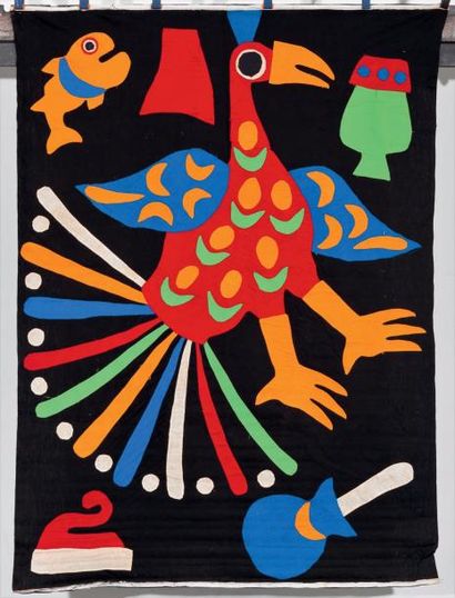 Tenture ou toile en appliqués du Benin, Fon...