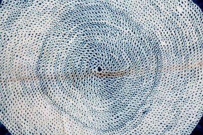Pagne dit Adire en technique dite «Tie Dye»,...