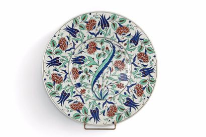 BOCH, plat à décor d’Iznik, Belgique,déb....