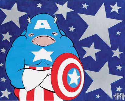 IKON (né en 1970)

Kaptain America, 2008

Acrylique...