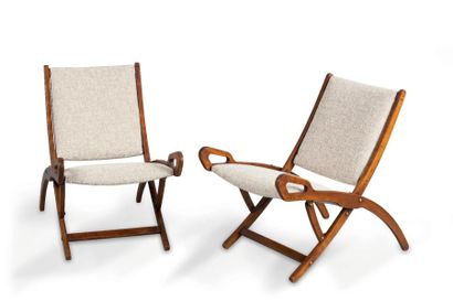 Gio PONTI (1891-1979) Paire de chauffeuses...