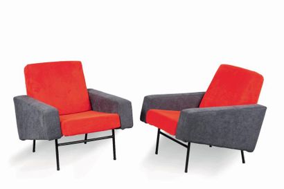 Pierre GUARICHE (1926-1985) Paire de fauteuils...