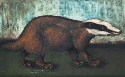 Francis SAVEL (XXème) Le blaireau Huile sur...