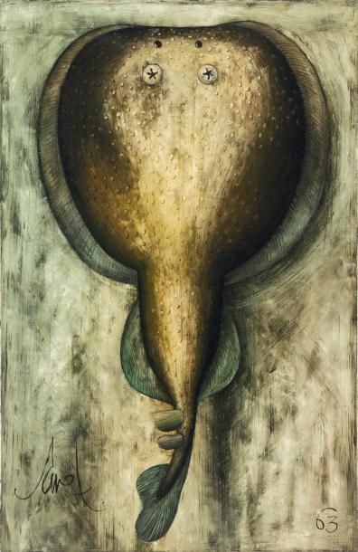 Francis SAVEL (XXème) La torpille Huile sur...