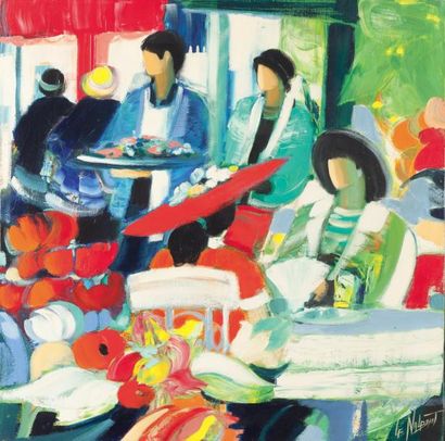 Gérard LE NALBAUT (né en 1946) A la terrasse...