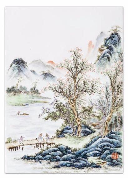 Chine, début XXe siècle Plaque en porcelaine...