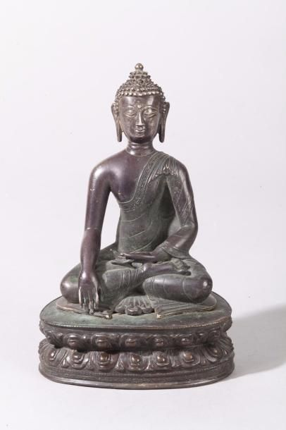 Tibet, XVII-XVIIIe siècle Sujet en bronze...