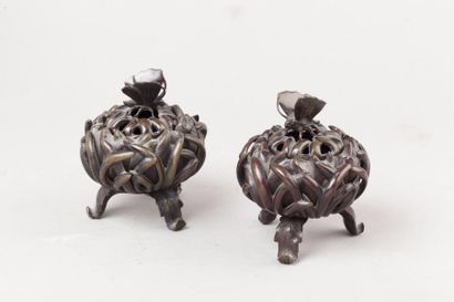 Japon, période Meiji Paire de brûle-parfum...