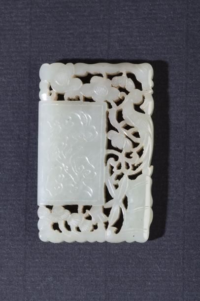 Chine, XIXe siècle Pendentif quadrangulaire...