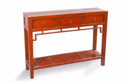 Chine, XIXe siècle Console en bois laqué...