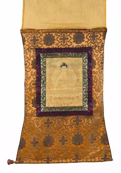 Chine, milieu du XXe siècle Thangka peint...