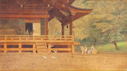 T. Tamotsu, école japonaise, XXe siècle Promenade...
