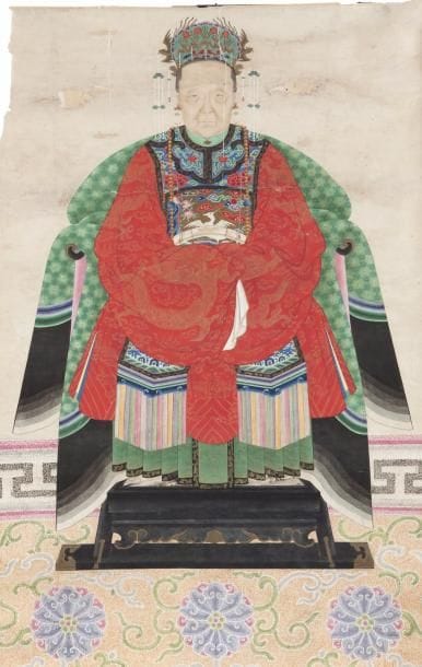 Chine, fin XIXe siècle Deux peintures en...