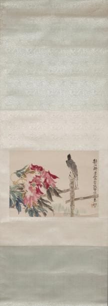 Chine Peinture en couleurs sur papier, représentant...