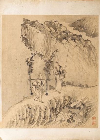 Chine. Album de 26 peintures comprenant d’une...