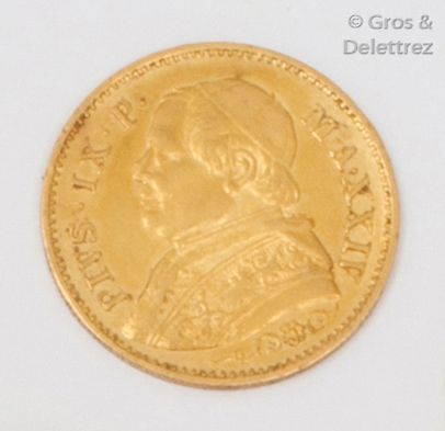 Pièce de Lire Italienne en or. (1869)