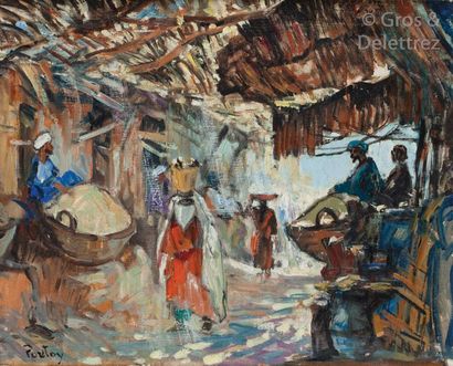 Henri PONTOY (1888-1968) Femme au panier...