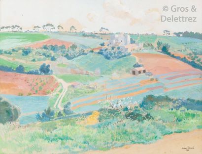 Léon CARRÉ (1878-1942) Villa dans la Mitidja,...