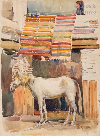 Condo de Satriano (XIXe- XXe) Deux aquarelles...