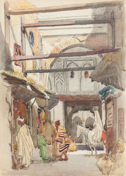 Condo de Satriano (XIXe- XXe) Deux aquarelles...