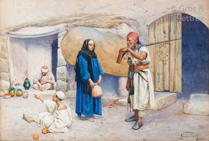 Giulio ROSATI (1858-1917) Conversation devant...