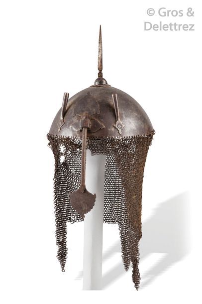 Casque (Kulah-Khud) en acier. Empire Ottoman...