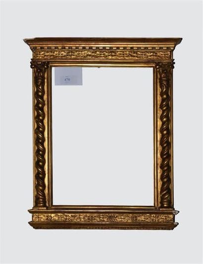 Petite CADRE dit à tabernacle en bois et...