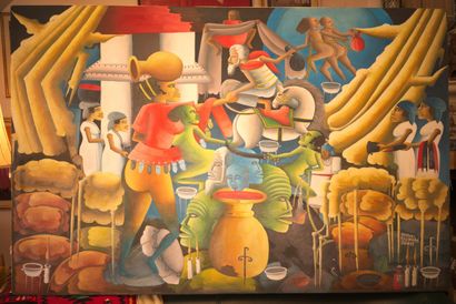 DOMOND Hugues 

Vodou Ceremony 

Acrylic...