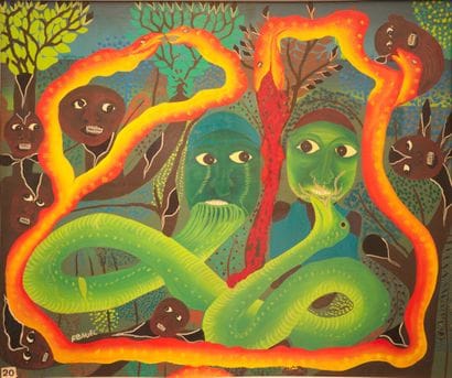 Anonyme 

Forêt de loas 

Huile sur isorel...