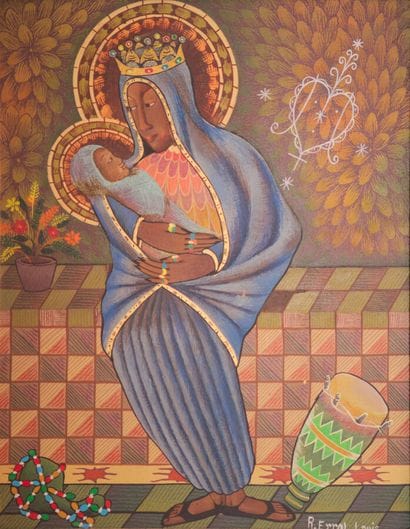 LOUIS R. Errol 

Amour maternel 

Acrylique...