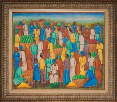 PIERRE Jacques 

Au marché 

Acrylique sur...