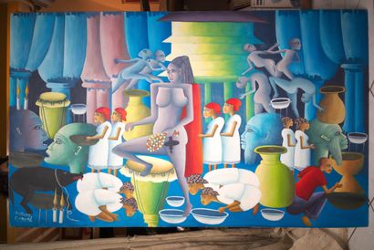 DOMOND Hugues 

Vodou Ceremony 

Acrylic...