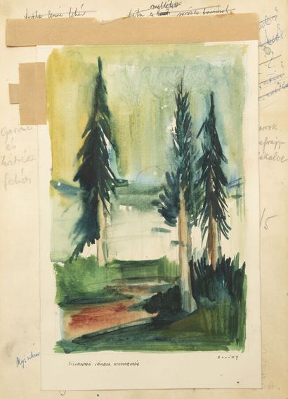 Mária BOZÓKY (1917-1996)
Forêt et Dame sur...