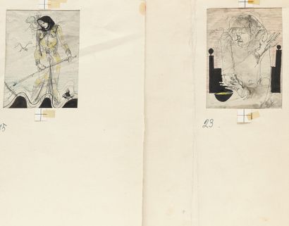 Endre SZASZ (1926-2003)
Femme ratissant et...