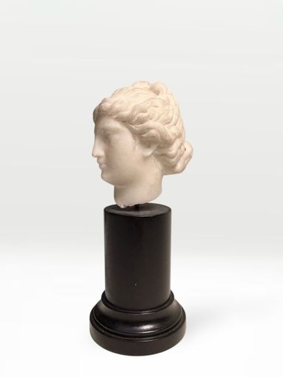 TETE DE JEUNE FEMME en marbre sculpté 
Tête...