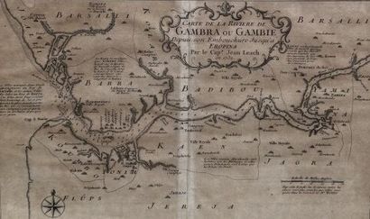 Carte de la Rivière Gambie
Gravure en noir...