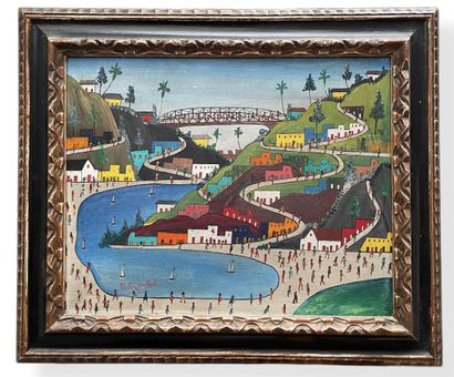 Préfète DUFFAUT (1923-2012)
Paysage au pont
Huile...
