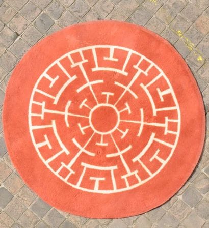 Jules LELEU (1883-1961) 
TAPIS circulaire...