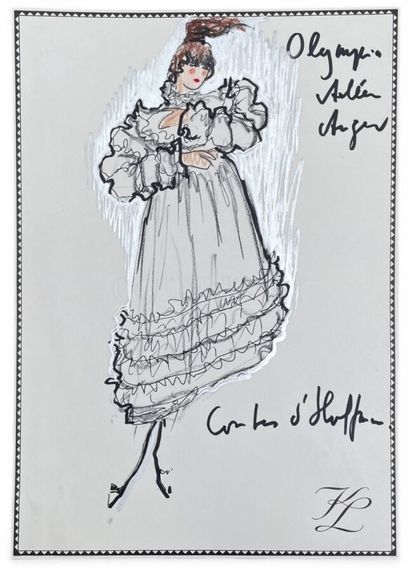 KARL LAGERFELD (1933 - 2019) 
Costume d'Olympia...