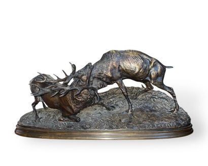 MENE Pierre Jules 1810 - 1879
Combat de Cerfs
Bronze...