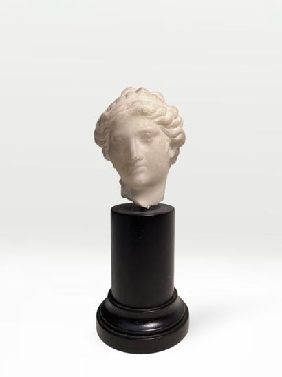 TETE DE JEUNE FEMME en marbre sculpté 
Tête...