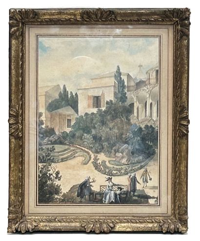 ECOLE FRANCAISE vers 1790
Paysages de parcs...