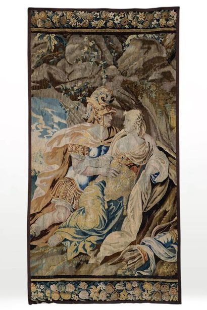 ELEMENT DE TAPISSERIE
Scène d'amour princier
laine...